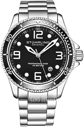 Stührling Original Aquadiver Czarny/Stal Ø43 mm 3930.1