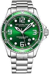 Stührling Original Aquadiver Zielony/Stal Ø43 mm 3930.3