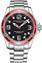 Stührling Original Aquadiver Czarny/Stal Ø43 mm 3930.4