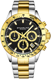 Stührling Original Monaco Czarny/Stal w odcieniu złota Ø42 mm 3960.5