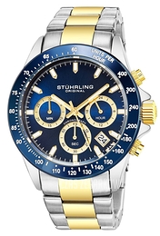 Stührling Original Aquadiver Niebieski/Stal w odcieniu złota Ø45 mm 3960.6