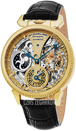 Stührling Original Żółte złoto/Skóra Ø42 mm 442.02