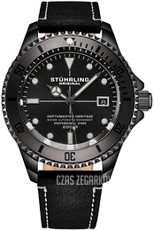 Stührling Original Depthmaster Heritage Czarny/Skóra Ø42 mm 883HB.03