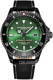 Stührling Original Depthmaster Heritage Zielony/Skóra Ø42 mm 883HB.04