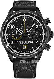 Stührling Original Aviator Czarny/Skóra Ø45 mm 929.05