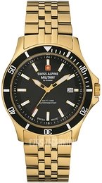 Swiss Alpine Military Classic Czarny/Stal w odcieniu złota Ø44 mm 7022.1117