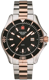 Swiss Alpine Military Nautilus Czarny/Stal Ø44 mm 7040.1157