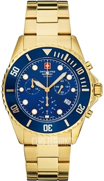 Swiss Alpine Military Master Diver Chrono Niebieski/Stal w odcieniu złota Ø42 mm 7053.9115