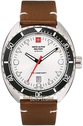 Swiss Alpine Military Alpine by Grovana Srebrny/Skóra Ø44 mm 7066.1532