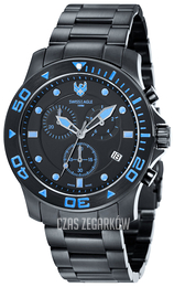 Swiss Eagle Sea Bridge Czarny/Stal Ø46 mm SE-9001-44