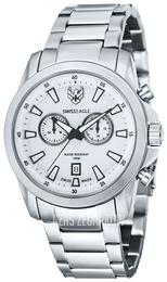 Swiss Eagle Zermatt Biały/Stal Ø45 mm SE-9055-22