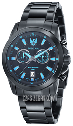 Swiss Eagle Zermatt Czarny/Stal Ø44 mm SE-9055-AA