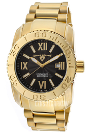 Swiss Legend Commander Czarny/Stal w odcieniu złota Ø46 mm SL-10059-YG-01