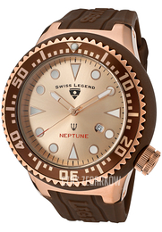 Swiss Legend Neptune Zloty/Guma Ø52 mm SL-21818D-RG-09-BRW