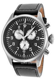Swiss Legend Pioneer Czarny/Skóra Ø47 mm SL-30332-01-SA