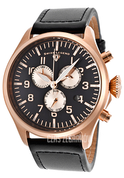 Swiss Legend Pioneer Czarny/Skóra Ø47 mm SL-30332-RG-01-RA