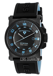 Swiss Legend Sportiva Czarny/Guma Ø45 mm SL-40030-BB-01-BBLA