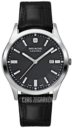 Swiss Military Lieutenant Czarny/Skóra Ø38 mm 06-4182.04.007