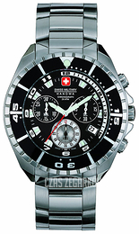 Swiss Military Sport Czarny/Stal Ø44 mm 06-5096.04.007