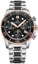Swiss Military Chrono Czarny/Stal w kolorze różowego złota Ø46 mm SM34051.03
