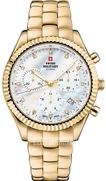 Swiss Military by Chrono Chronograph Biały/Stal w odcieniu złota Ø38 mm SM30207.03
