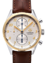TAG Heuer Carrera Calibre 16 Heritage Automatic Chronograph Srebrny/Skóra Ø41 mm CAS2150.FC6291