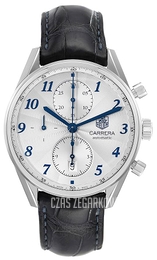 TAG Heuer Carrera Calibre 16 Heritage Automatic Chronograph Srebrny/Skóra Ø41 mm CAS2111.FC6292
