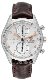 TAG Heuer Carrera Calibre 16 Heritage Automatic Chronograph Srebrny/Skóra Ø41 mm CAS2112.FC6291