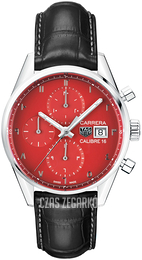 TAG Heuer Carrera Czerwony/Skóra Ø41 mm CBK2117.FC6266