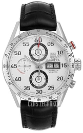 TAG Heuer Carrera Calibre 16 Day Date Automatic Chronograph Srebrny/Skóra Ø43 mm CV2A11.FC6235