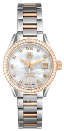 TAG Heuer Carrera Lady Biały/18 karatowe różowe złoto Ø28 mm WAR2453.BD0777