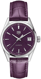 TAG Heuer Carrera Lady Purpurowy/Skóra Ø36 mm WBK1314.FC8261