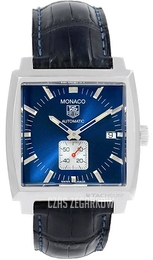 TAG Heuer Monaco Niebieski/Skóra 38x38 mm WW2111.FC6204