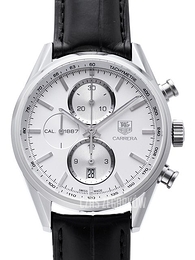 TAG Heuer Carrera Calibre 1887 Automatic Chronograph Srebrny/Skóra Ø41 mm CAR2111.FC6266