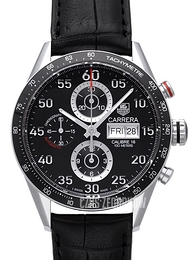 TAG Heuer Carrera Calibre 16 Day Date Automatic Chronograph Czarny/Skóra Ø43 mm CV2A10.FC6235
