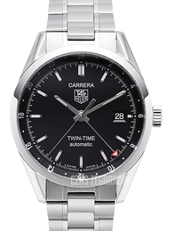 TAG Heuer Carrera Calibre 7 Twin Time Czarny/Stal Ø39 mm WV2115.BA0787