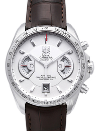 TAG Heuer Grand Carrera Calibre 17 Automatic Chronograph Biały/Skóra Ø43 mm CAV511B.FC6231