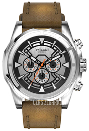 Timecode Suez 1869 Srebrny/Skóra Ø48 mm TC-1010-02