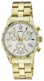 Timex Ameritus Biały/Stal w odcieniu złota Ø36 mm T2P058
