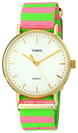 Timex Weekender Biały/Stal w odcieniu złota Ø37 mm TW2P918009J