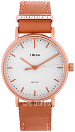 Timex Fairfield Biały/Stal w kolorze różowego złota Ø37 mm TW2R70200