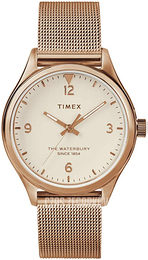Timex Beżowy/Stal w kolorze różowego złota Ø33 mm TW2T36200