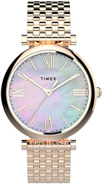 Timex Biały/Stal w kolorze różowego złota Ø35 mm TW2T79200