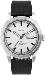Timex The Waterbury Srebrny/Skóra Ø40 mm TW2U83700
