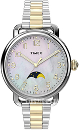 Timex Standard Biały/Stal w odcieniu złota Ø34 mm TW2U98400