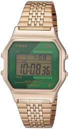 Timex T80 Ekran LCD/Stal w kolorze różowego złota TW2V19700