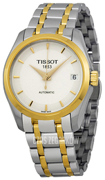 Tissot Couturier Automatic Lady Biały/Stal w odcieniu złota Ø32 mm T035.207.22.011.00