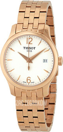 Tissot Tradition Biały/Stal w kolorze różowego złota Ø33 mm T063.210.33.037.00