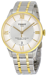 Tissot Chemin Des Tourelles Automatic Gent Srebrny/Stal w odcieniu złota Ø42 mm T099.407.22.038.00