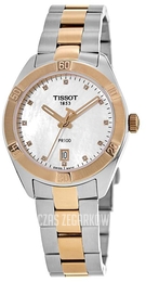 Tissot Pr 100 Biały/Stal w kolorze różowego złota Ø36 mm T101.910.22.116.00